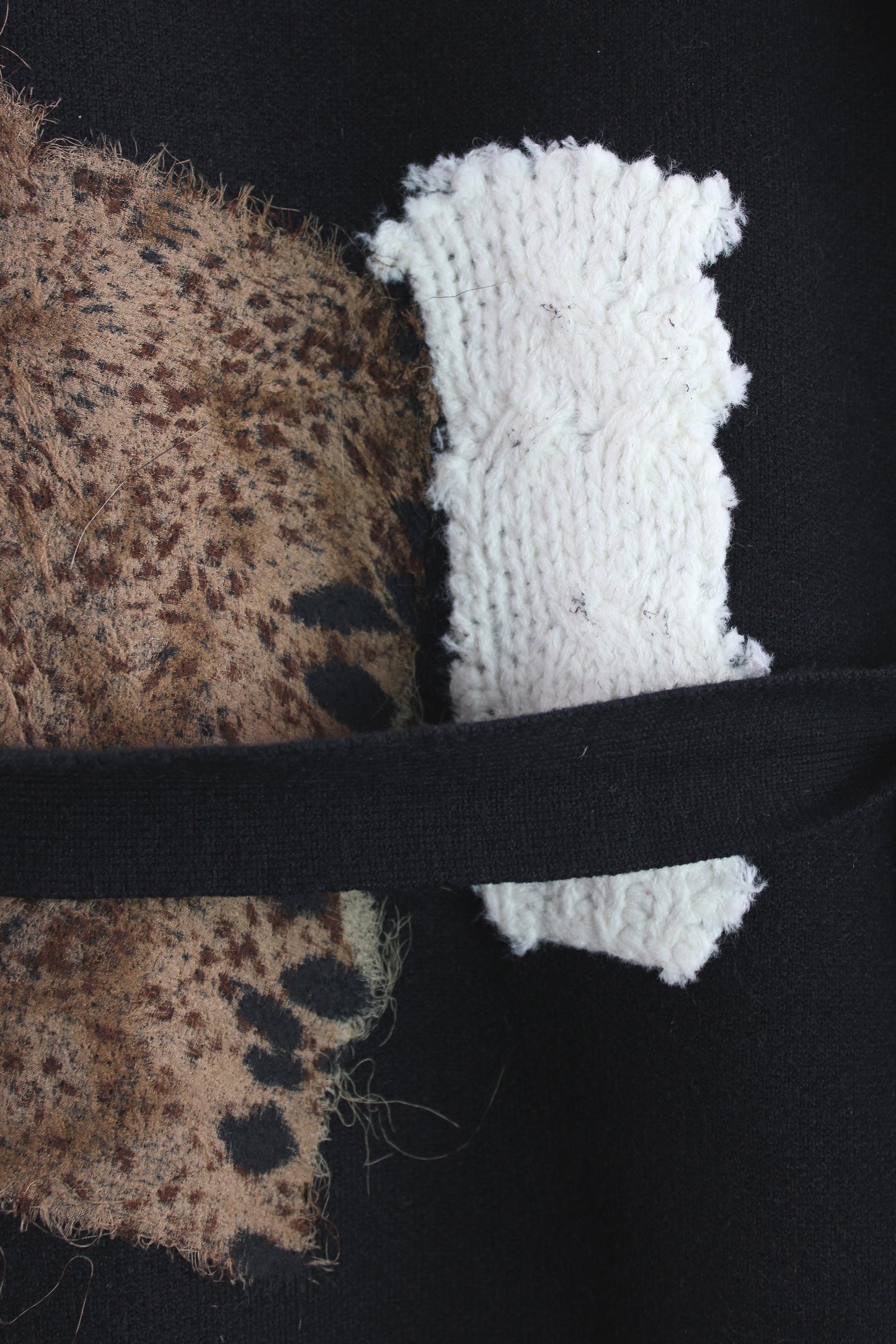 Black Rayon and Nylon Coat with Felting