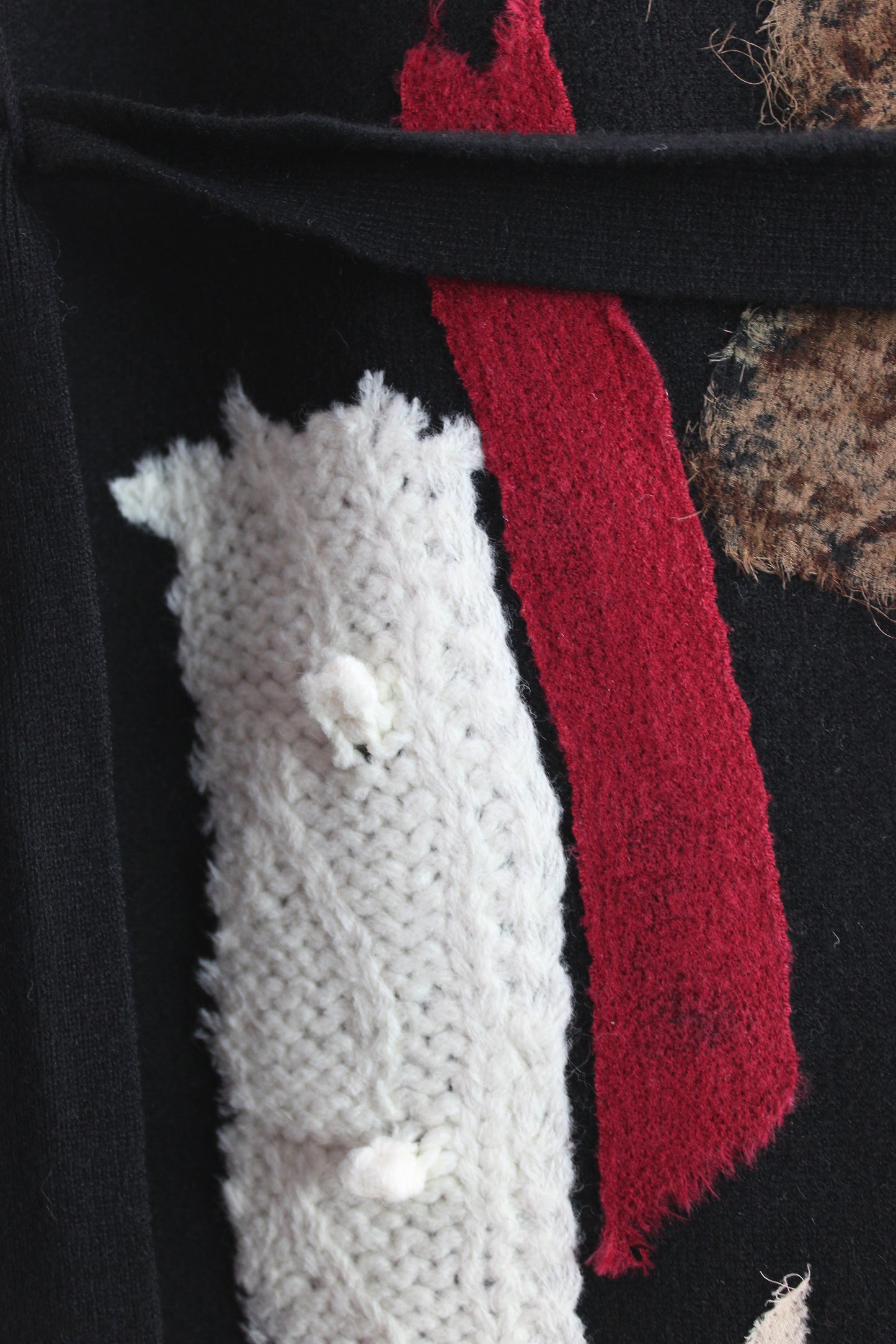 Black Rayon and Nylon Coat with Felting