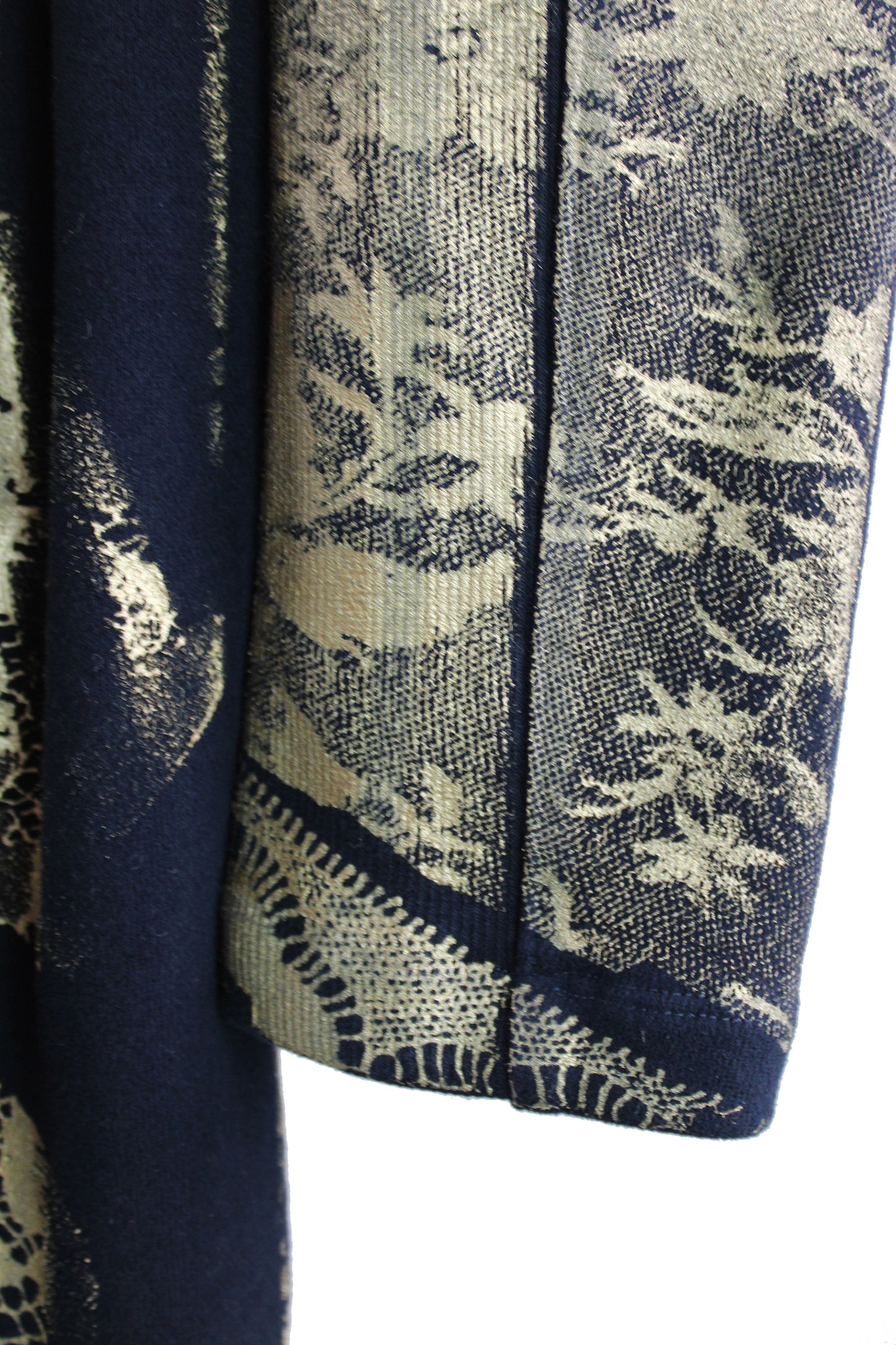 Navy Cotton Jacket with Lace Print