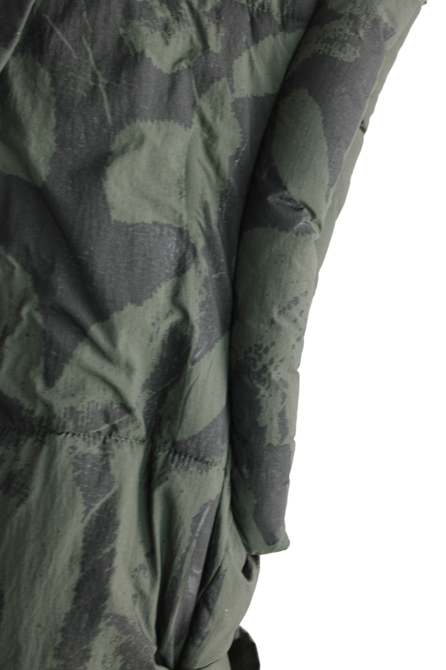 Green Puffer Vest with Black Print