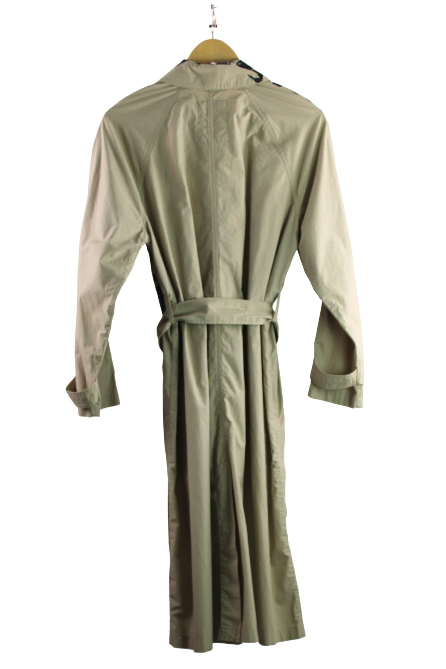 Beige Trench with Black Abstract Print