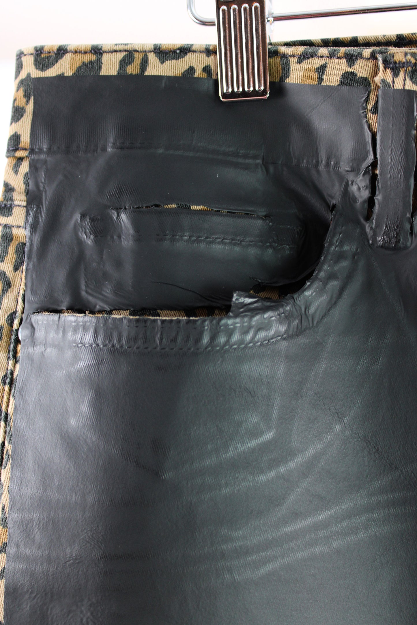 Animal Print Cotton Pant with Black Foil