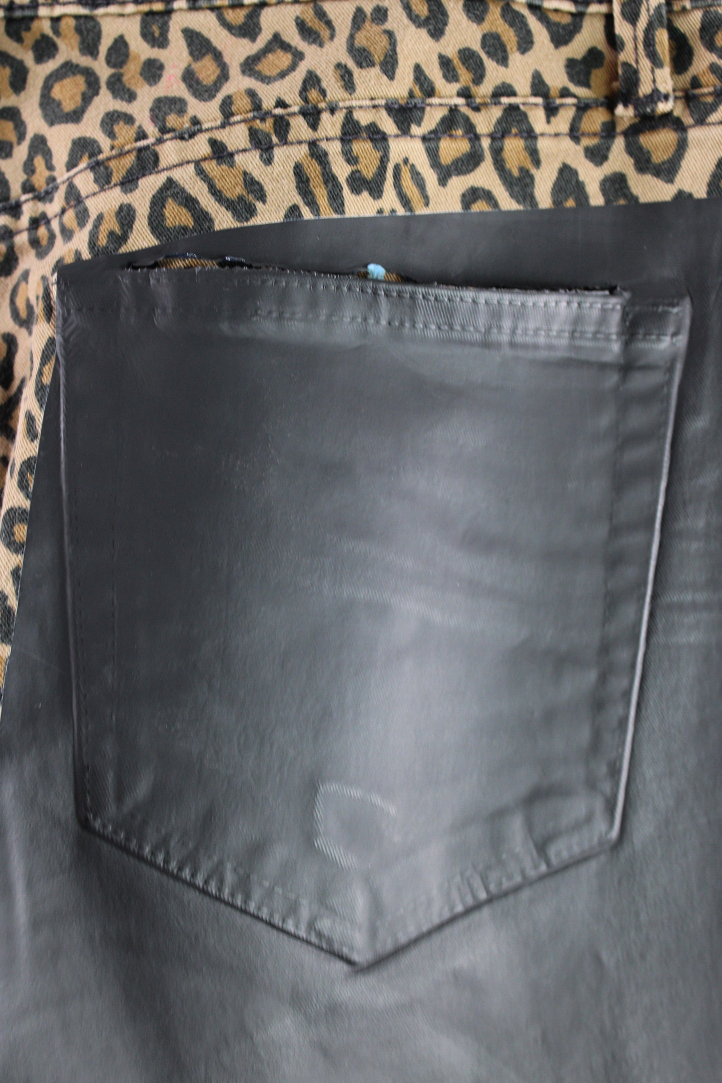 Animal Print Cotton Pant with Black Foil