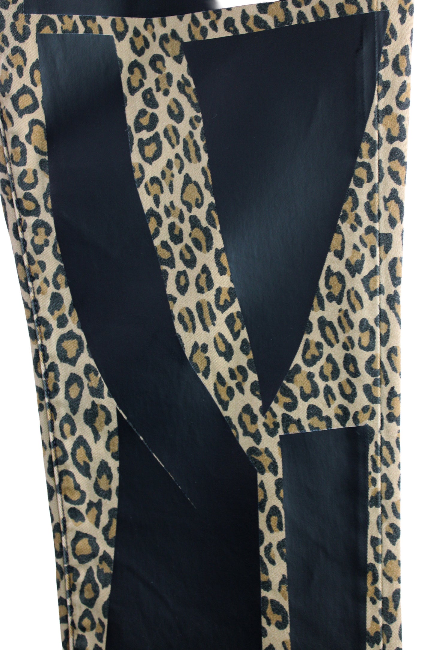Animal Print Cotton Pant with Black Foil