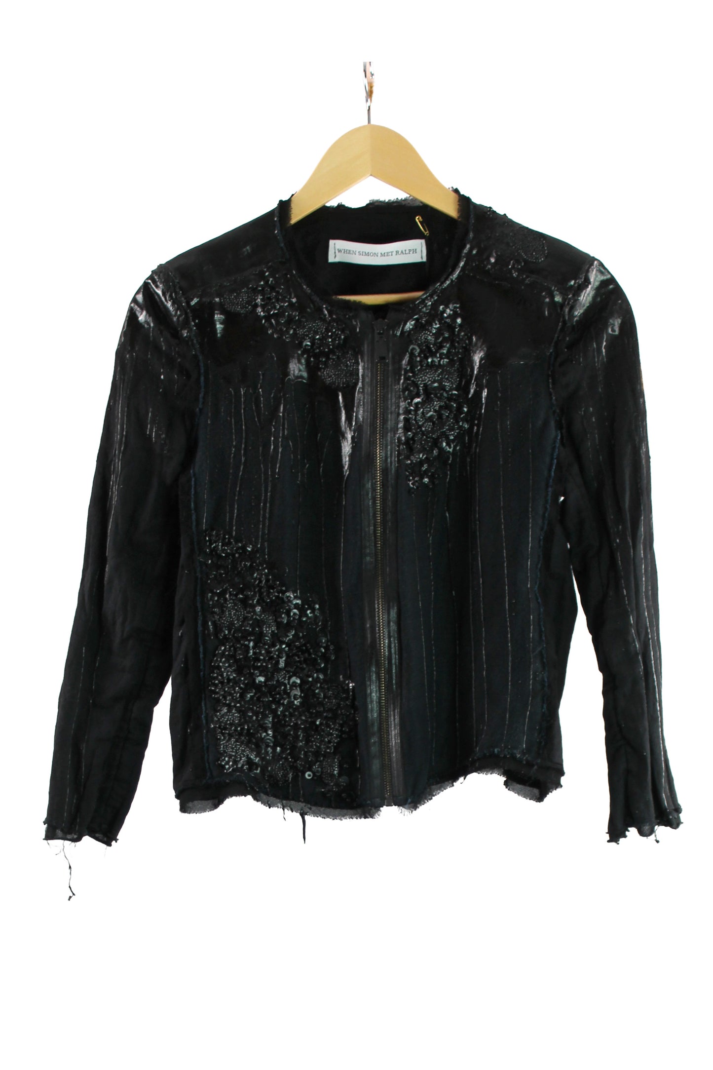 Black Beaded Jacket with Rubber Dripps