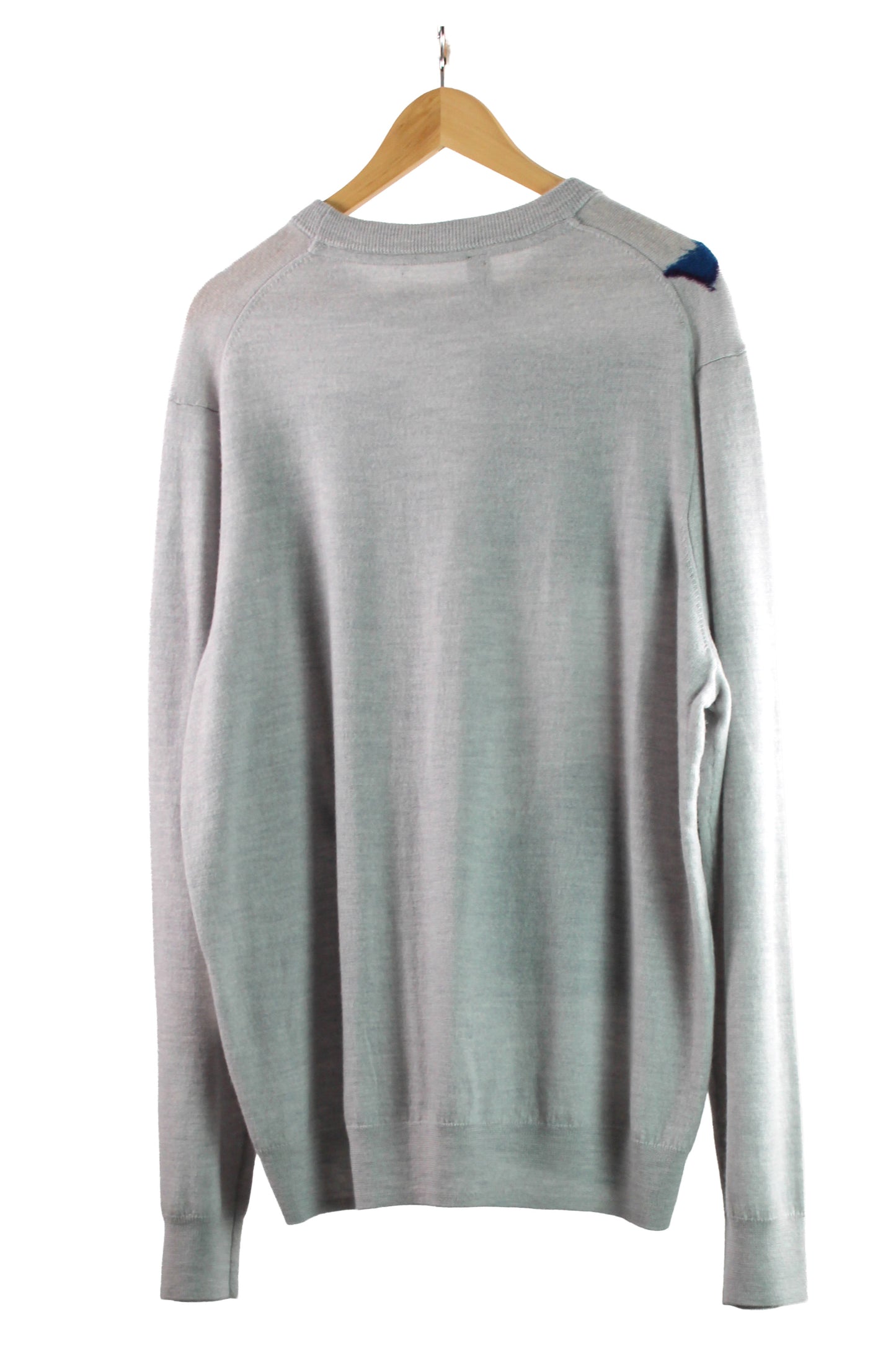 Grey Wool Sweater with Abstract felting