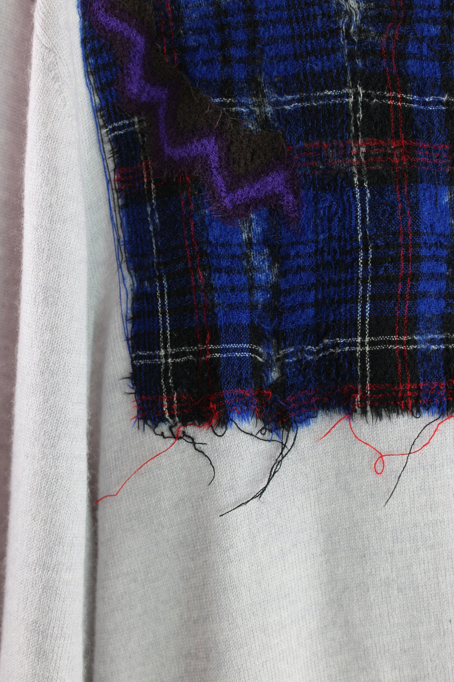 Grey Wool Sweater with Abstract felting