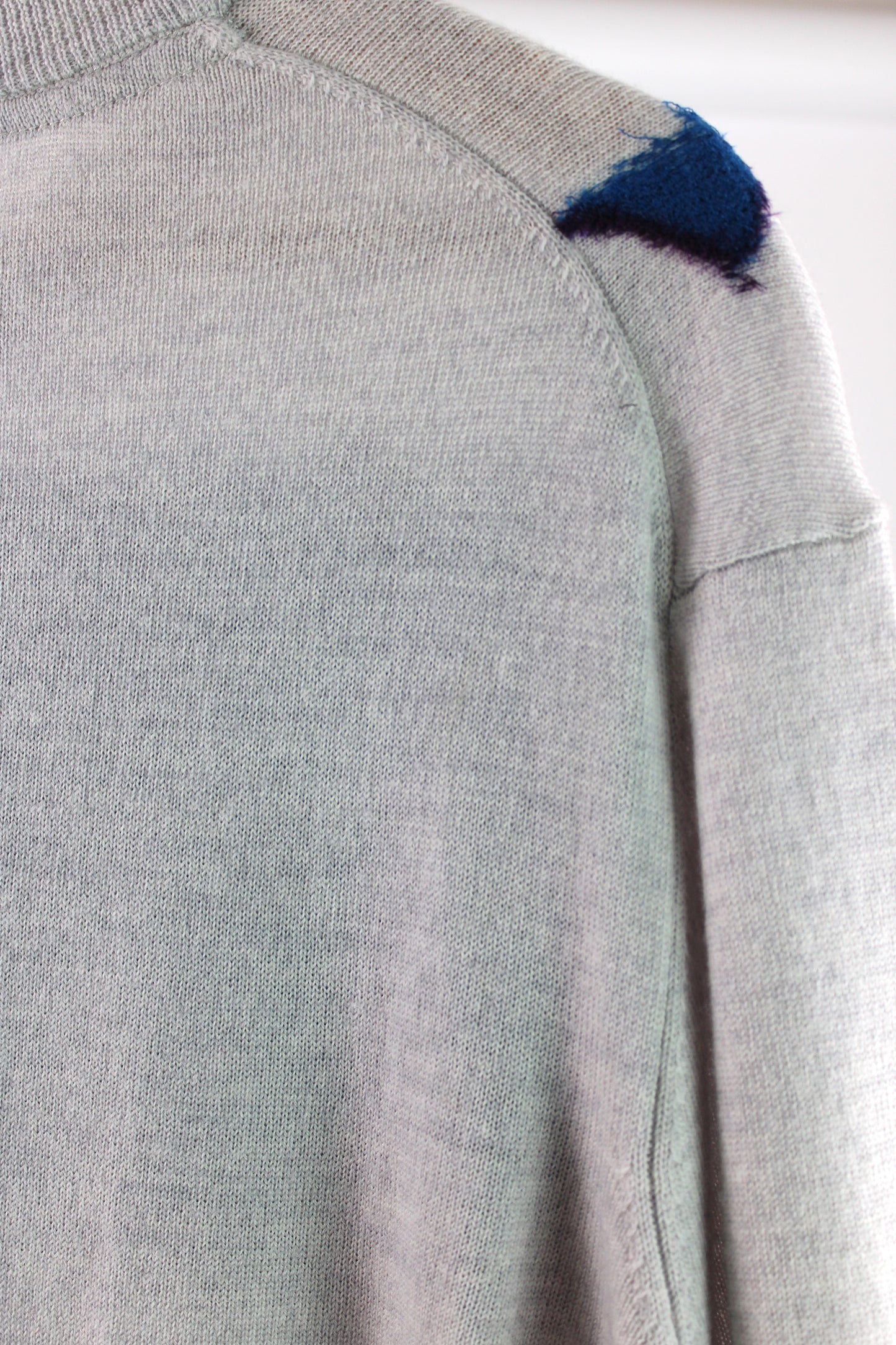 Grey Wool Sweater with Abstract felting
