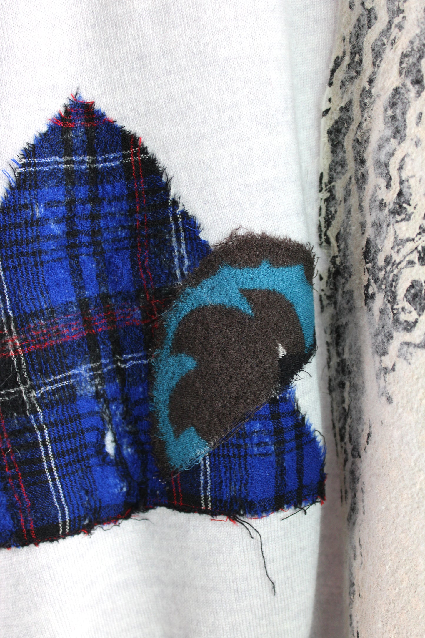 Grey Wool Sweater with Abstract felting
