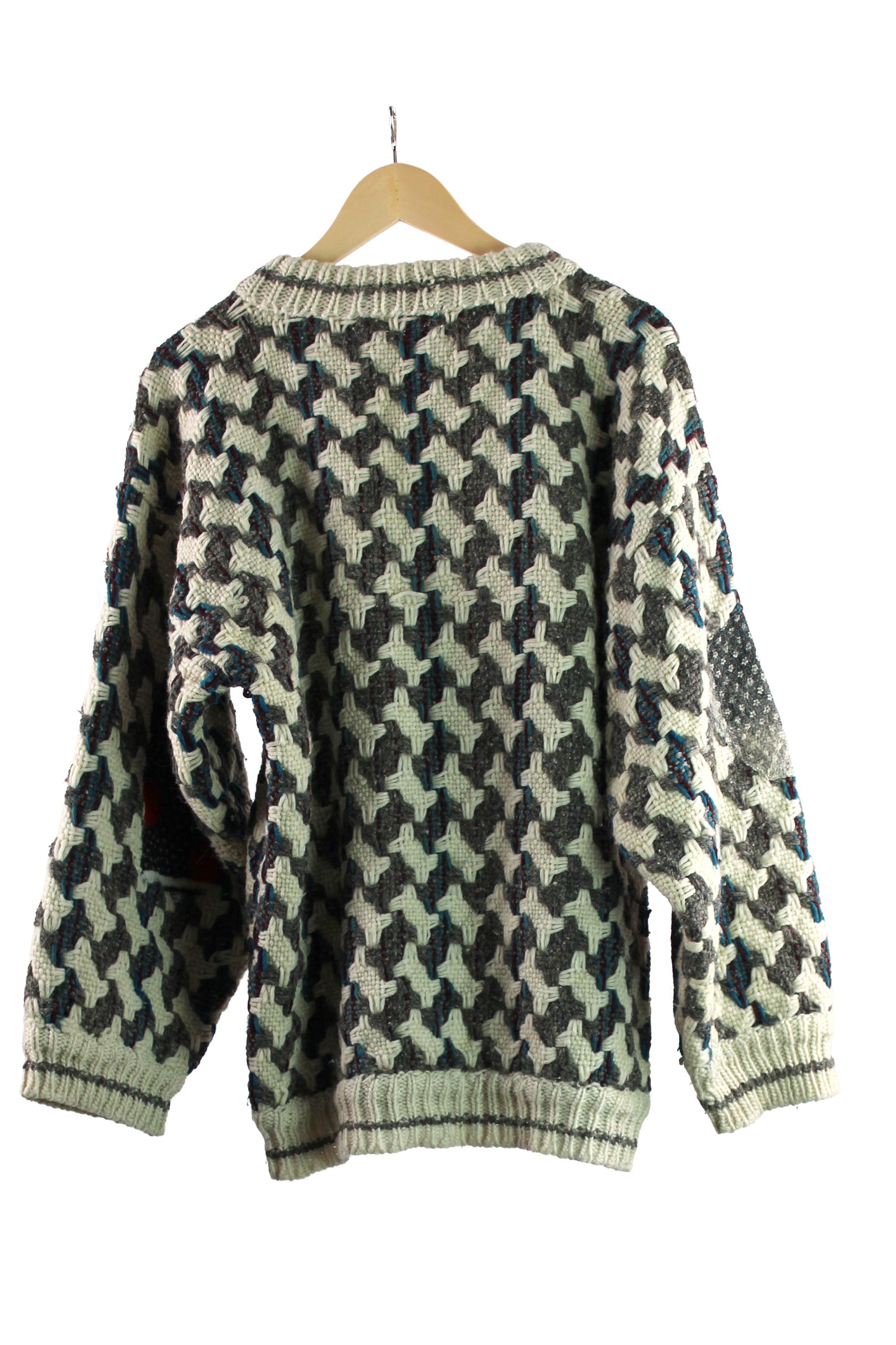 Chunky Oversized Houndstooth Sweater with Felting
