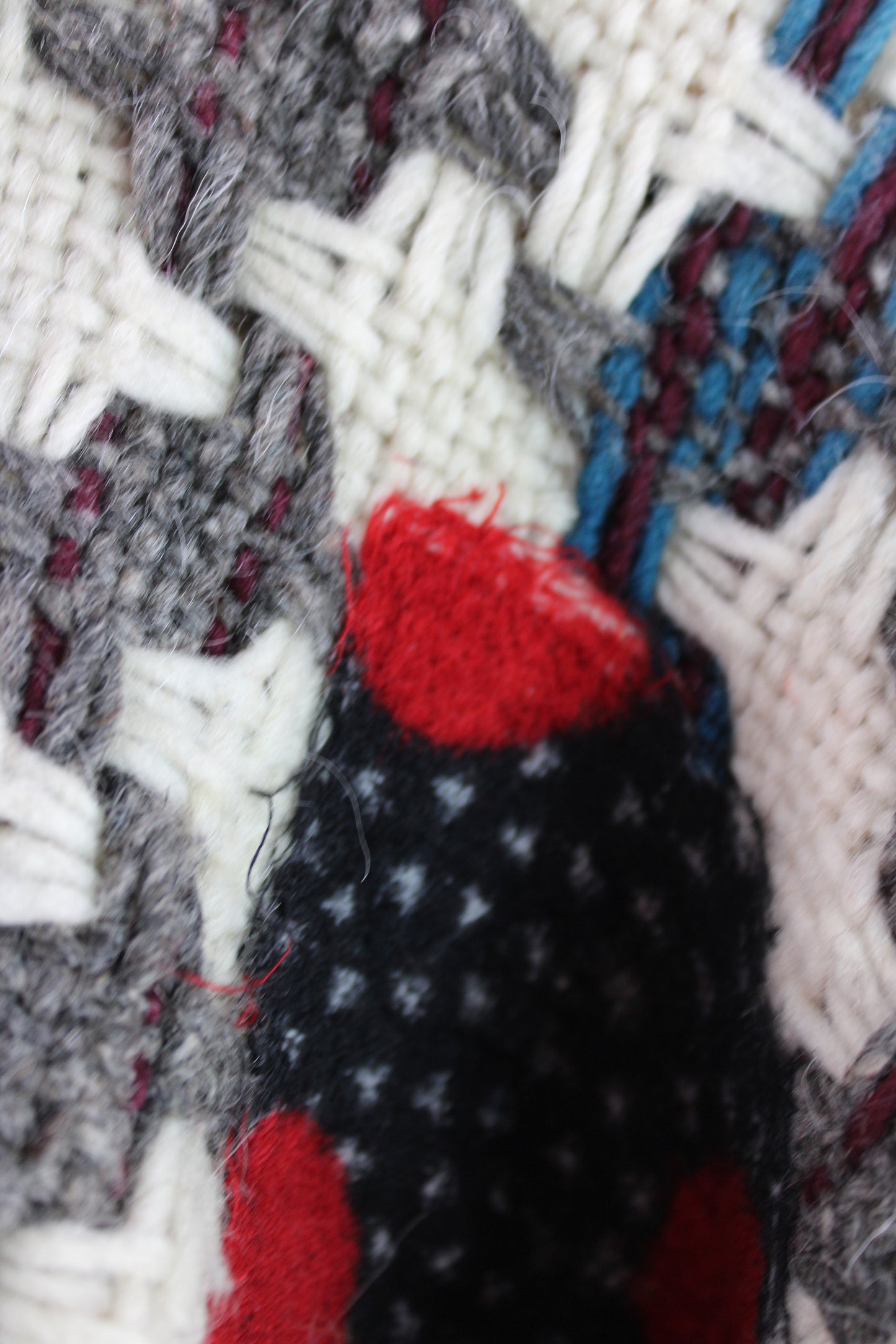 Chunky Oversized Houndstooth Sweater with Felting
